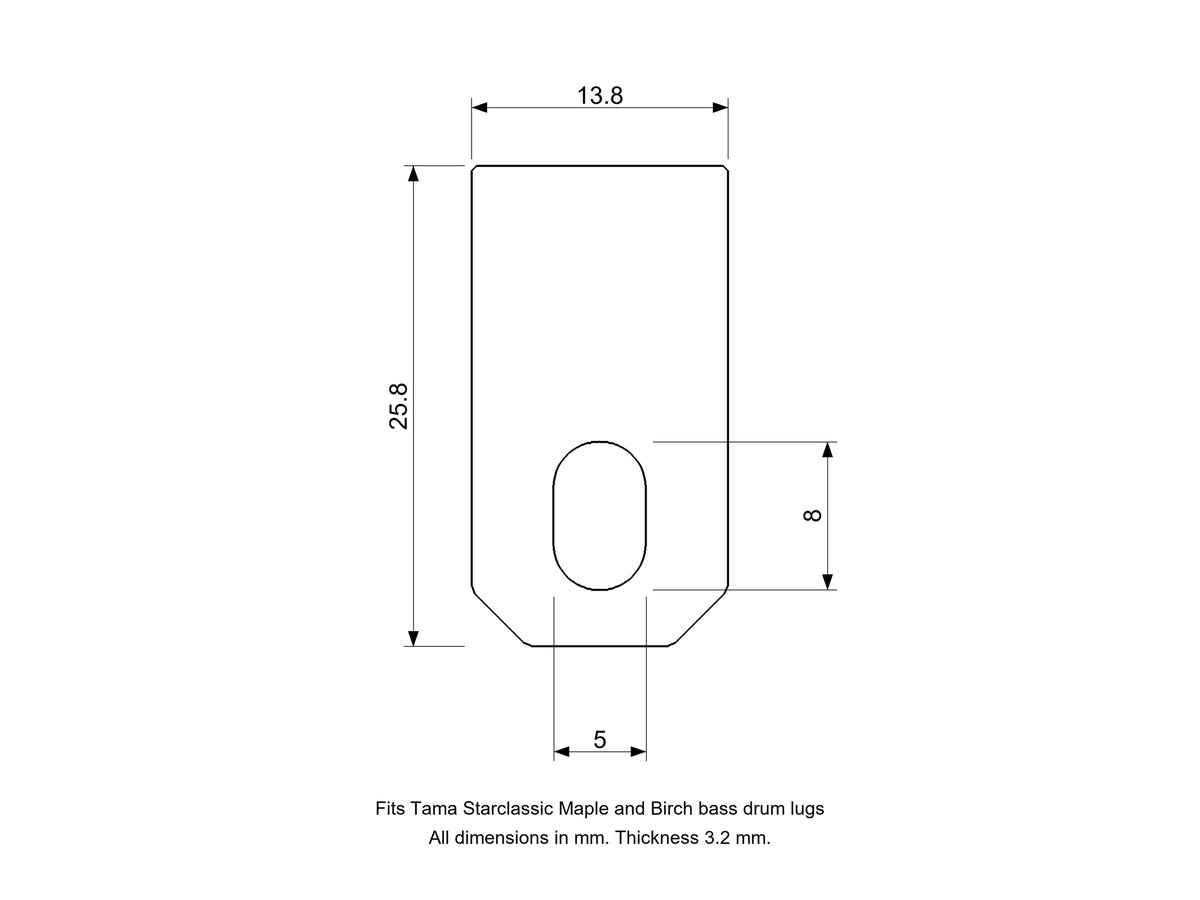 Bass Lug Nut Stopper Insert - Tama Starclassic Compatible Drum Part Replacement Diagram