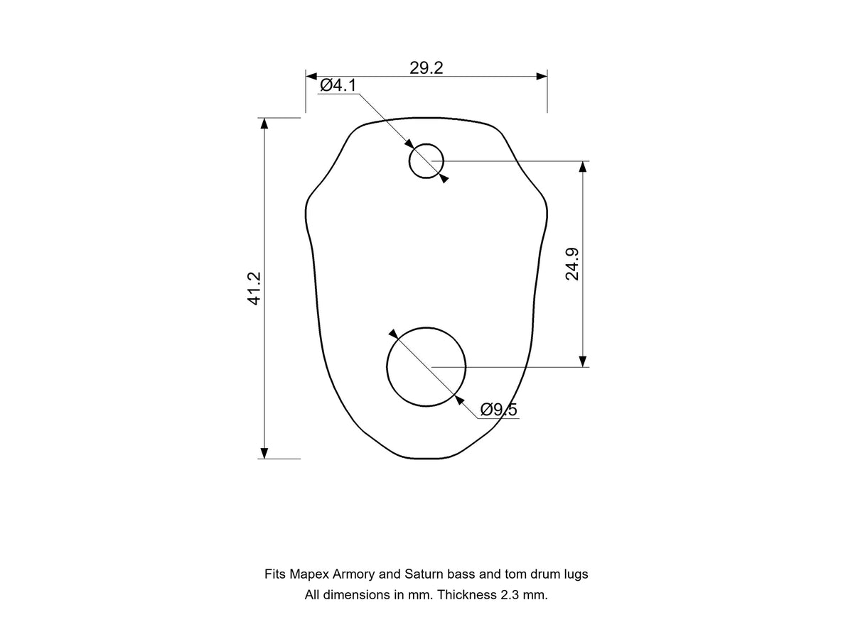 Drum Lug Spacer/Gasket, Mapex Armory/Saturn Compatible Drum Part Replacement Diagram