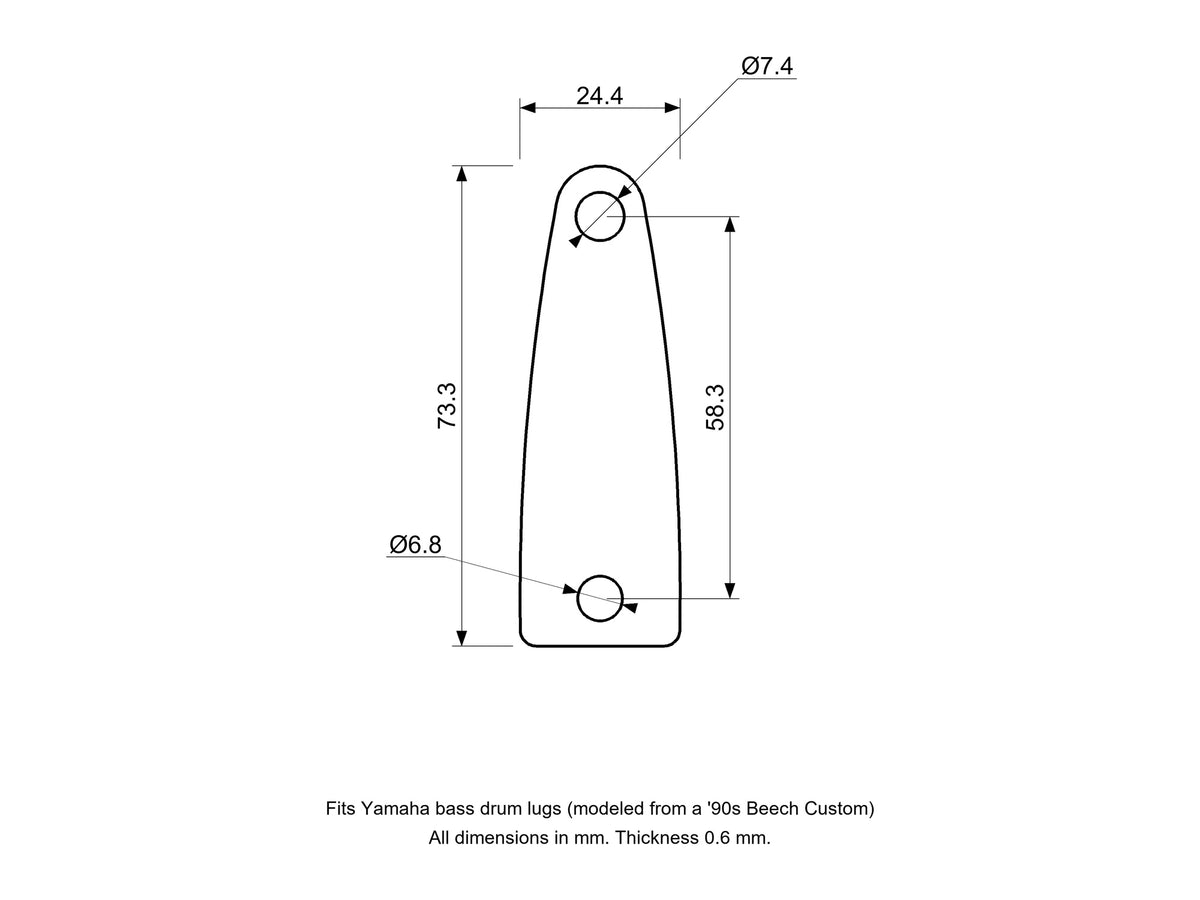 Bass Lug Spacer/Gasket, Yamaha Compatible Drum Part Replacement Diagram