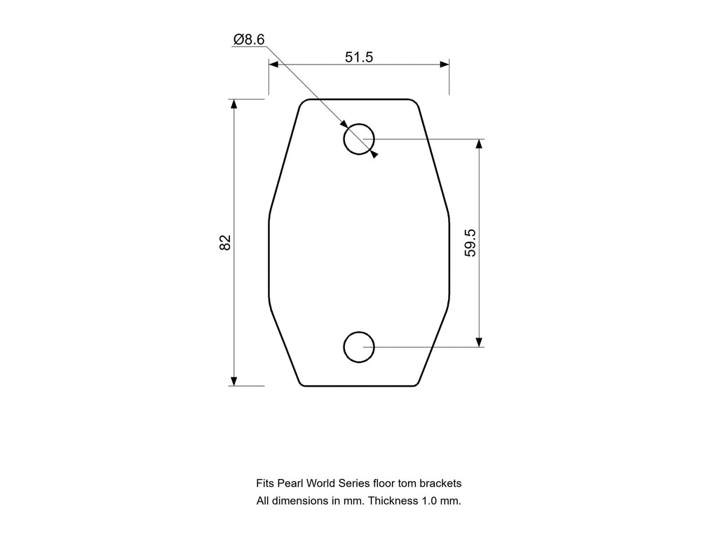 Floor Tom Bracket Spacer - Pearl Compatible Drum Part Replacement (World Series) Diagram