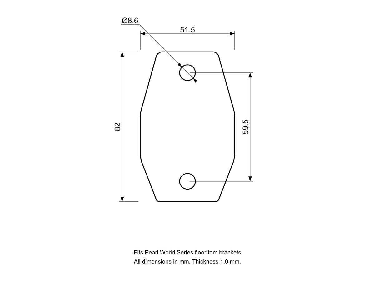 Floor Tom Bracket Spacer - Pearl Compatible Drum Part Replacement (World Series) Diagram