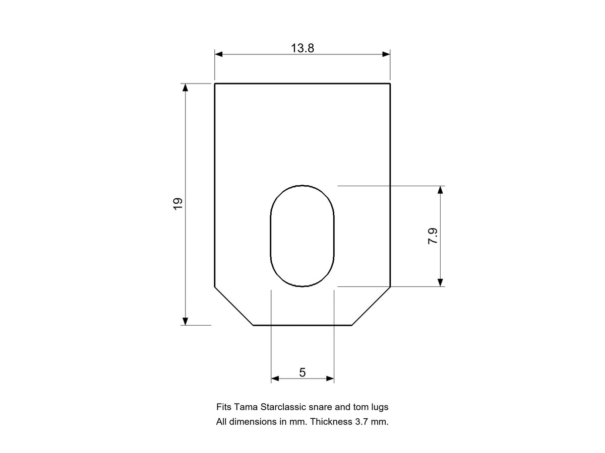 Snare and Tom Lug Nut Stopper Insert, Tama Starclassic Compatible Drum Part Replacement Diagram