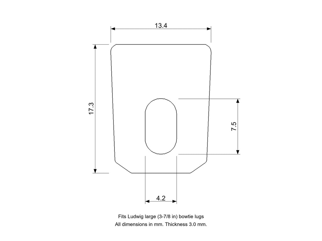 Lug Nut Stopper Insert, Ludwig (Large) Bowtie Lug Compatible Drum Part Replacement Diagram