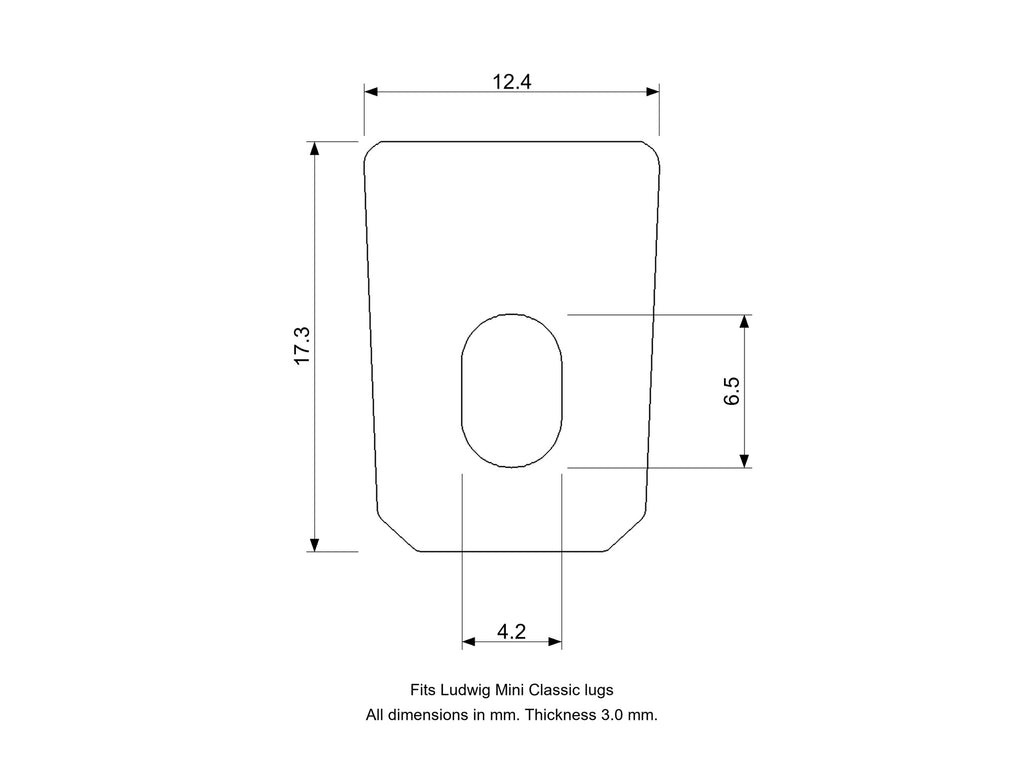 Lug Nut Stopper Insert, Ludwig Mini Classic Lug Compatible Drum Part Replacement Diagram