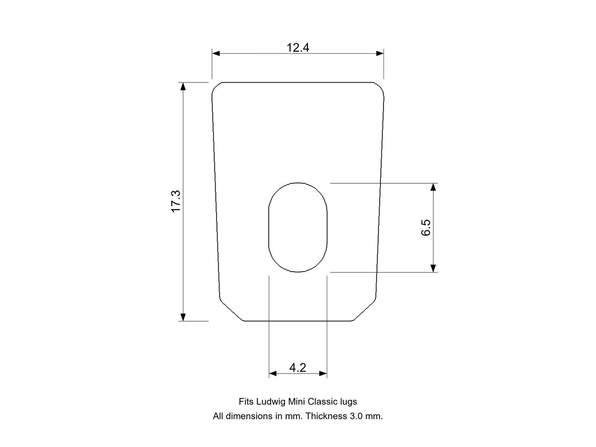 Lug Nut Stopper Insert, Ludwig Mini Classic Lug Compatible Drum Part Replacement Diagram