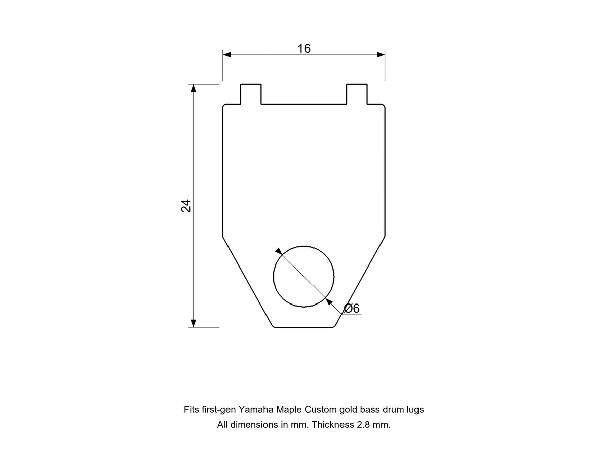 Lug Nut Stopper Insert, Yamaha Maple Custom Gold-Lug Compatible Drum Part Replacement (first gen) Diagram
