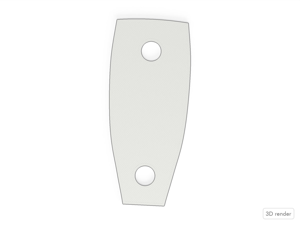 Ludwig Drums Classic Lug, 3D Printed Lug, Inner Spacer/Gasket, Vistalite, White Top View