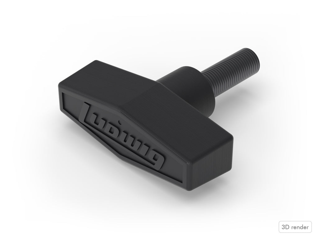 Ludwig-Style Vintage Drum Wingnut, Male 3D View