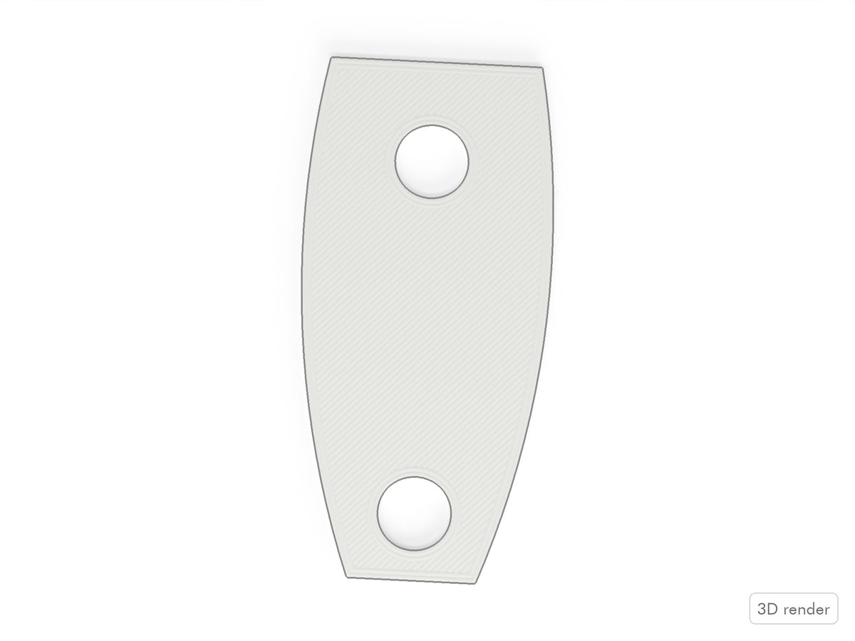 Ludwig Drums Mini Classic Lug, 3D Printed Lug, Inner Spacer/Gasket, Vistalite, White Top View