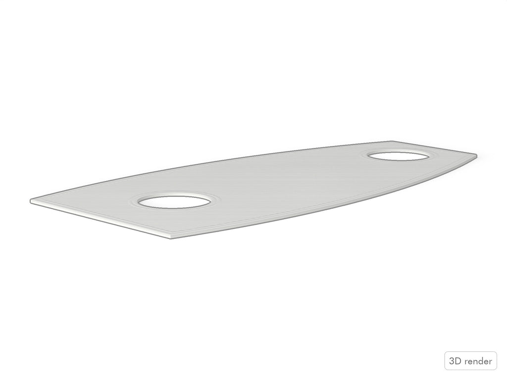 Ludwig Drums Mini Classic Lug, 3D Printed Lug, Inner Spacer/Gasket, Vistalite, White Side View