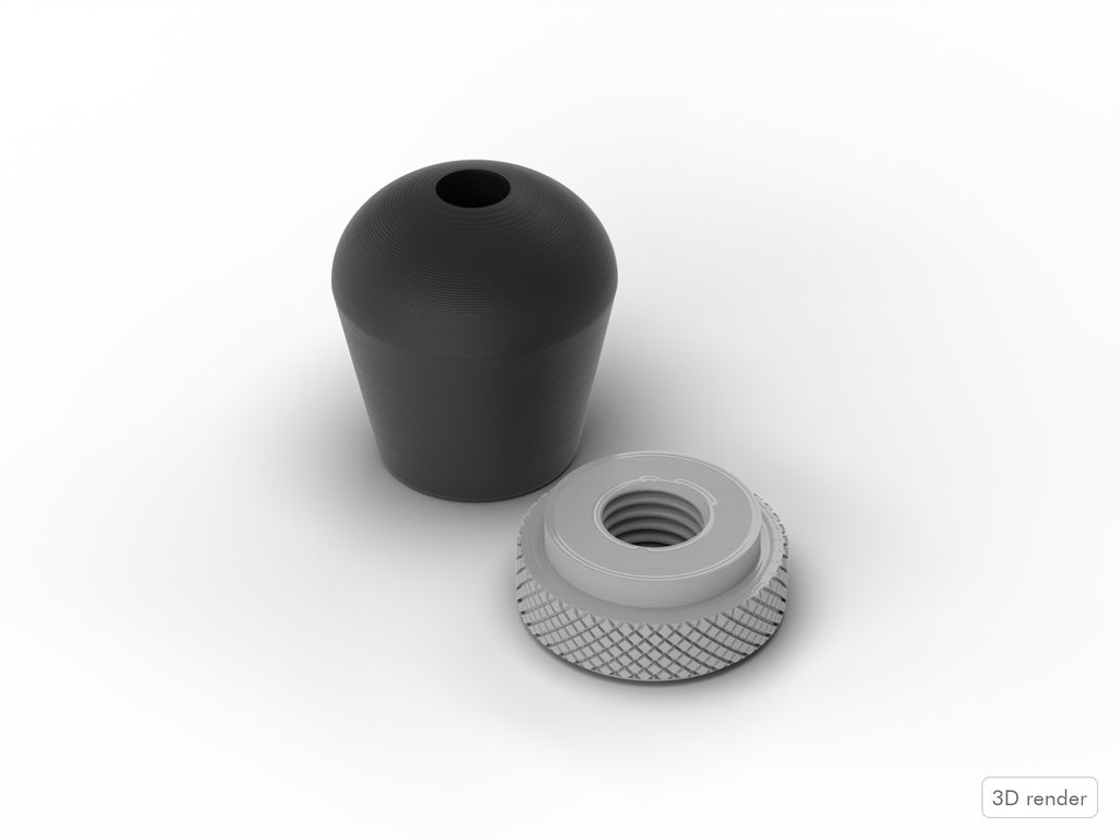 M10 Bass Drum Spur: Foot & Nut - Pearl Export-Style Drum Part Replacement 3D View