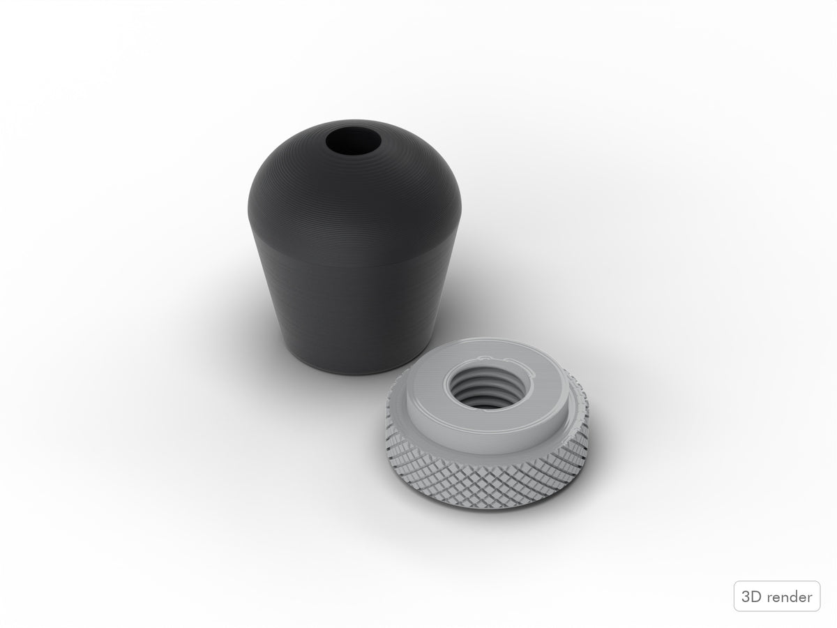M10 Bass Drum Spur: Foot & Nut - Pearl Export-Style Drum Part Replacement 3D View