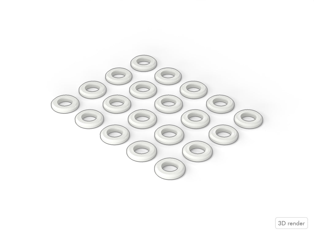 Pearl-Style Tension Rod Washers / Spacers 3D View