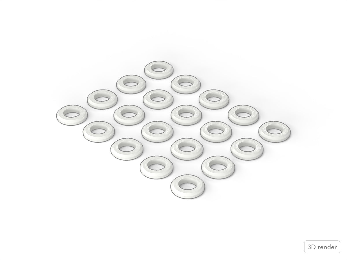 Pearl-Style Tension Rod Washers / Spacers 3D View