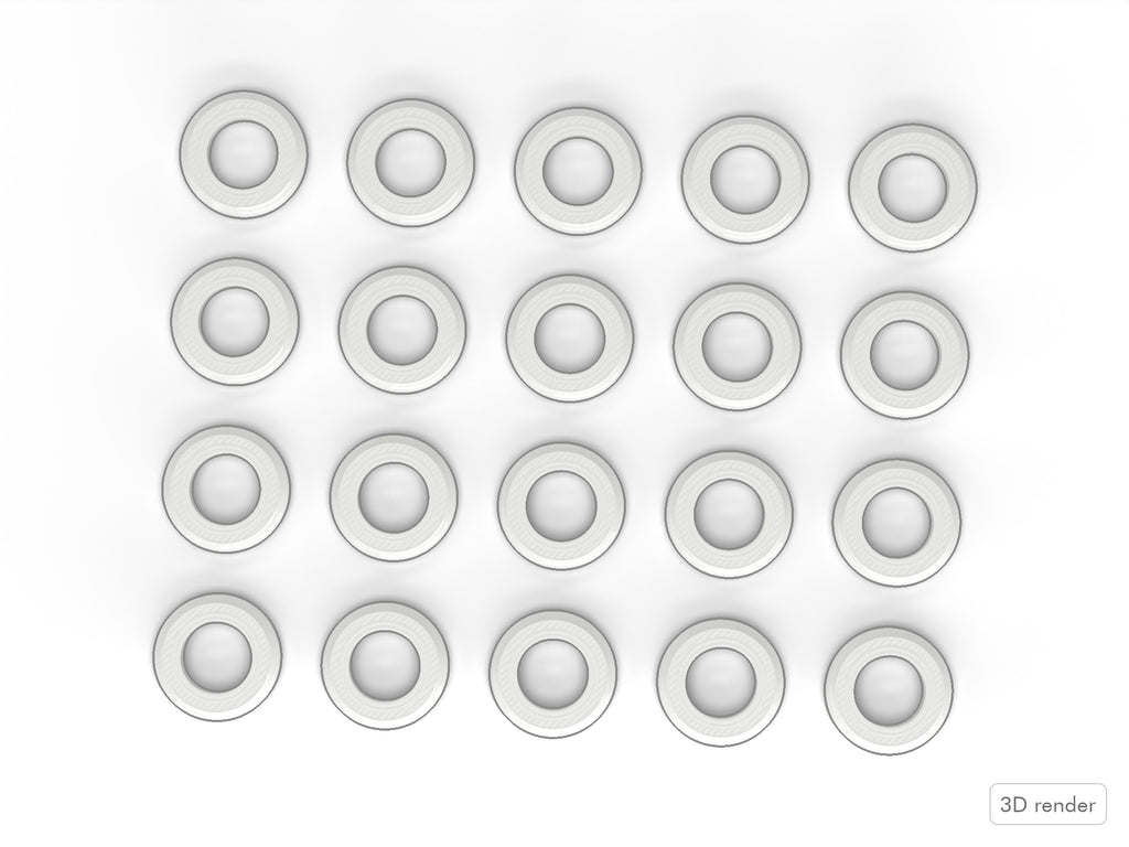 Pearl-Style Tension Rod Washers / Spacers Top View