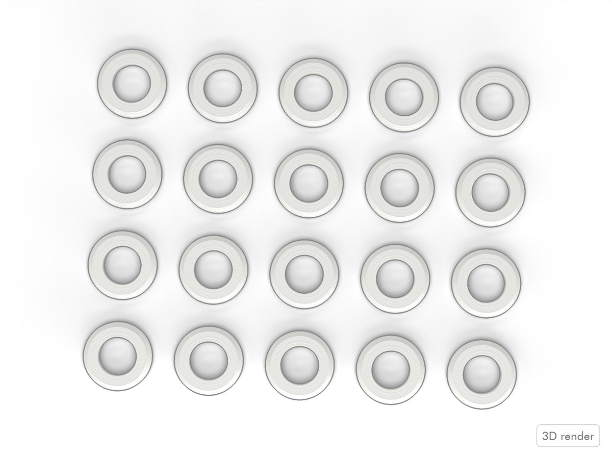 Pearl-Style Tension Rod Washers / Spacers Top View
