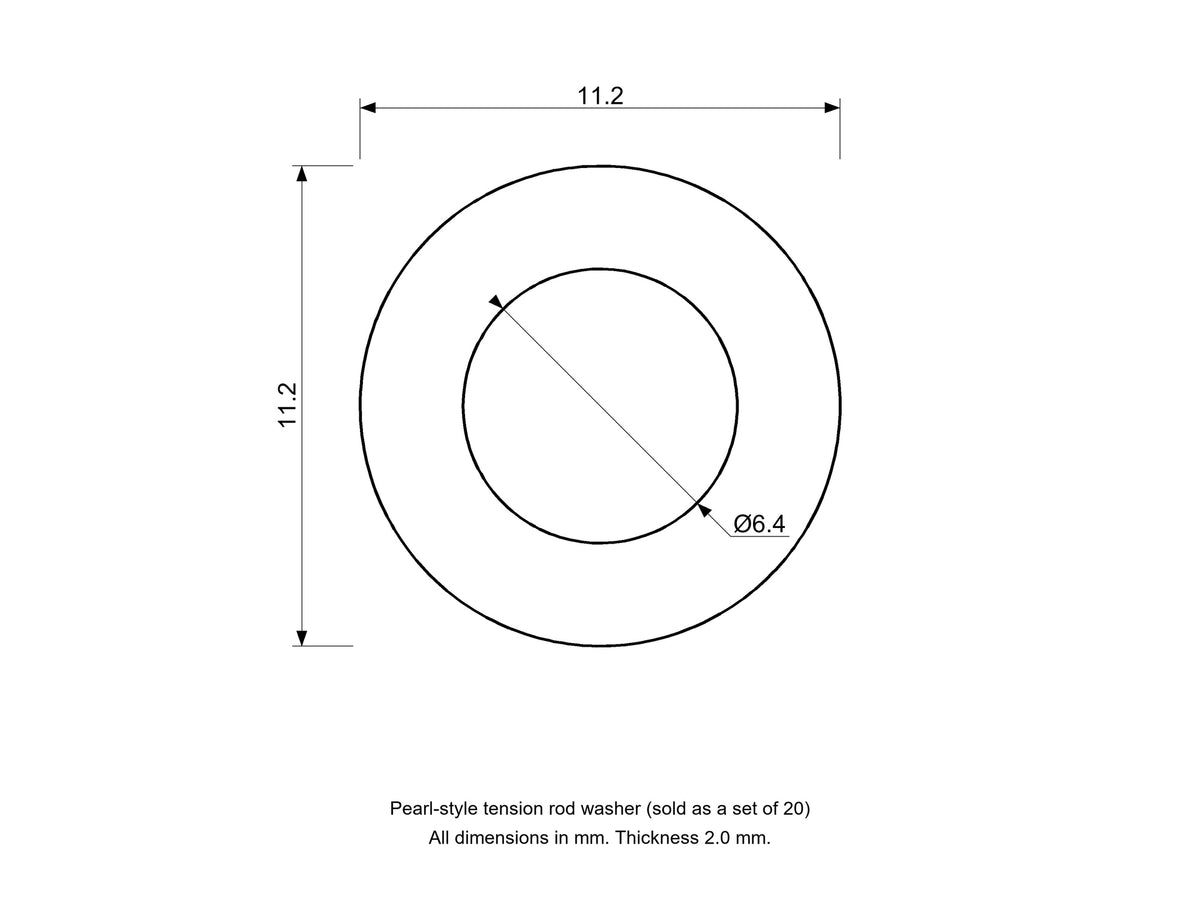Pearl-Style Tension Rod Washers / Spacers Diagram