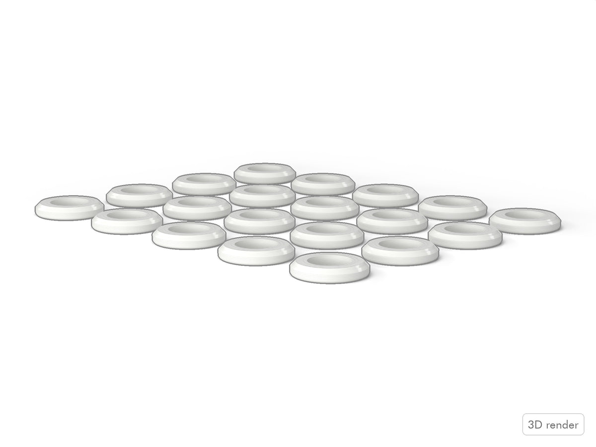 Pearl-Style Tension Rod Washers / Spacers Side View