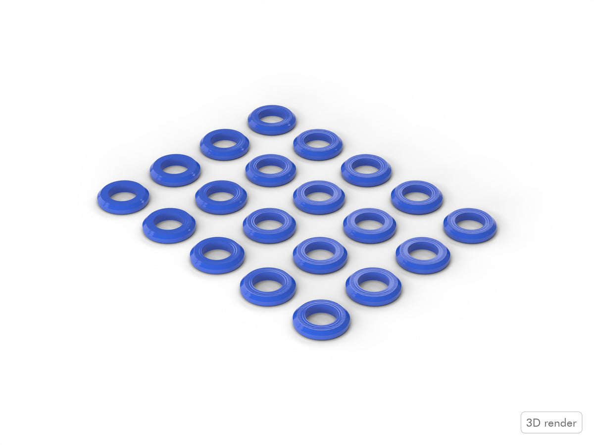 Pearl-Style Tension Rod Washers / Spacers - Blue
