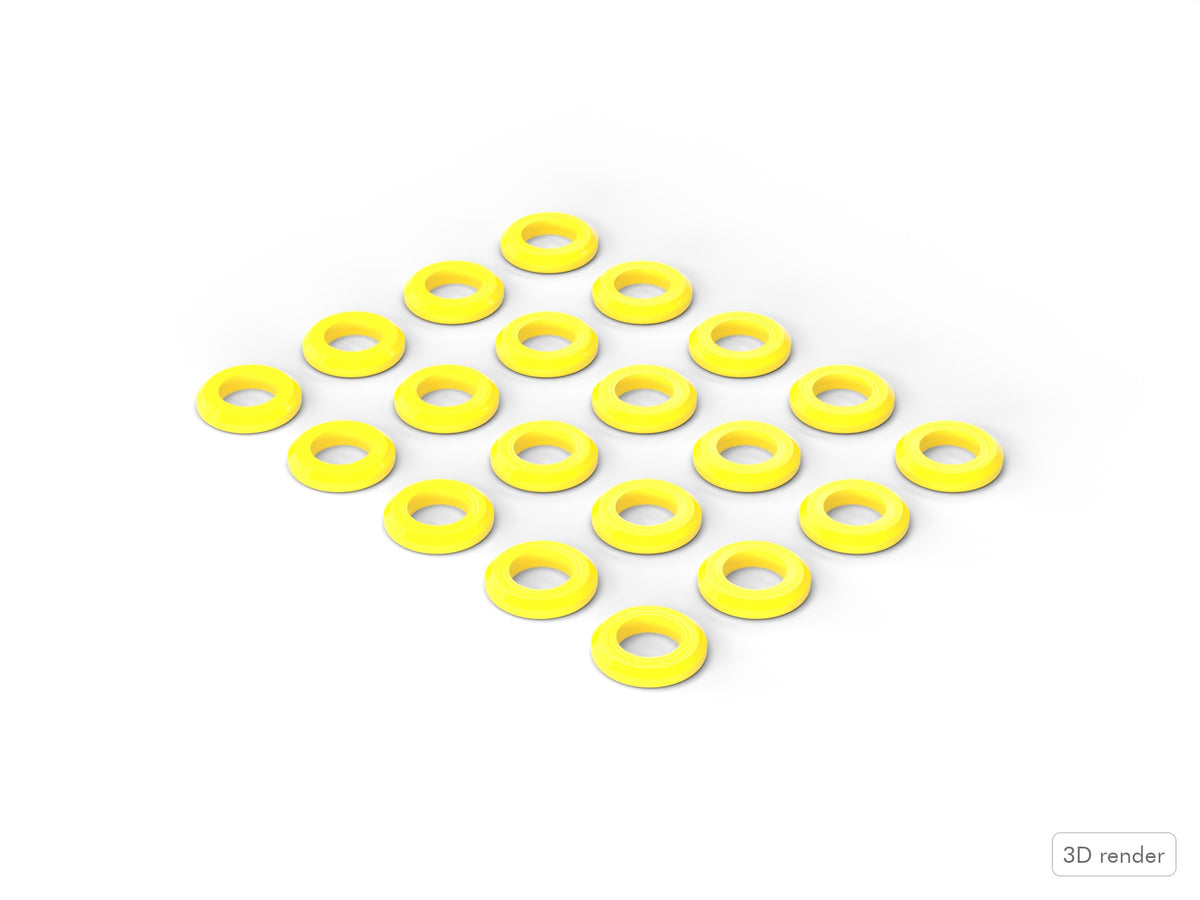 Pearl-Style Tension Rod Washers / Spacers - Yellow