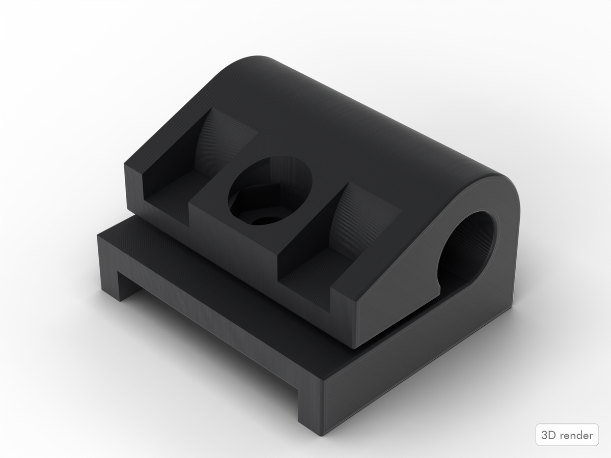 Premier Signia Compatible Tom Mount Shaft Collar, 3D Printed, Black PETG (3D render)