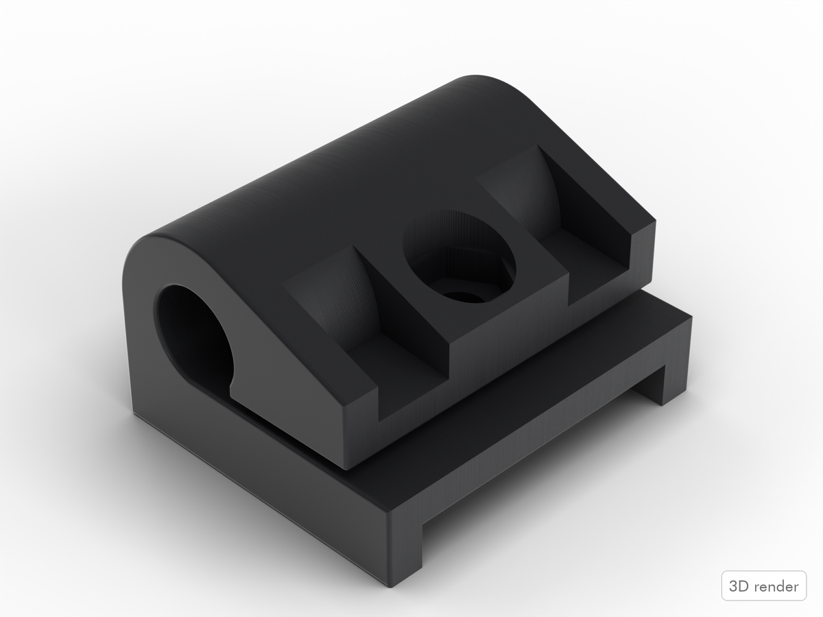 Premier Signia Compatible Tom Mount Shaft Collar, 3D Printed, Black PETG (3D render)