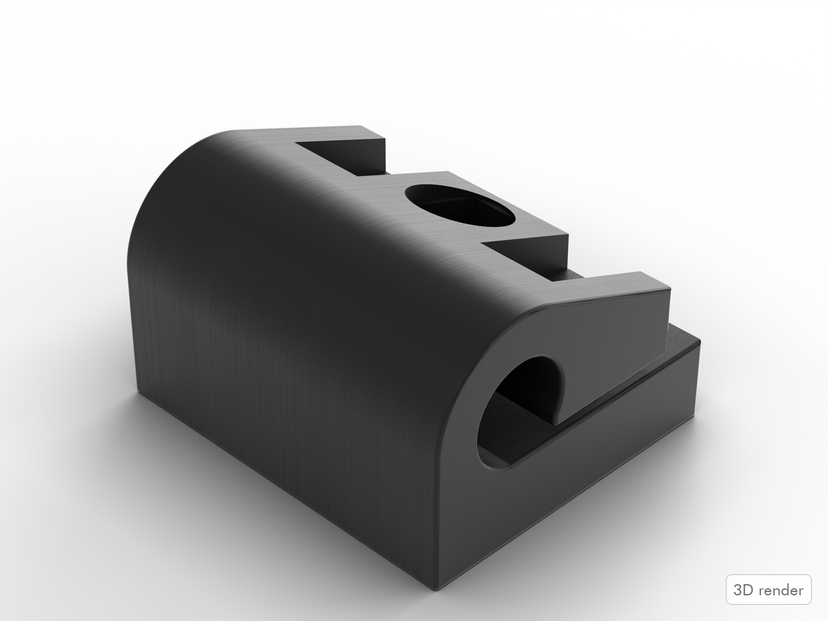 Premier Signia Compatible Tom Mount Shaft Collar, 3D Printed, Black PETG (3D render)