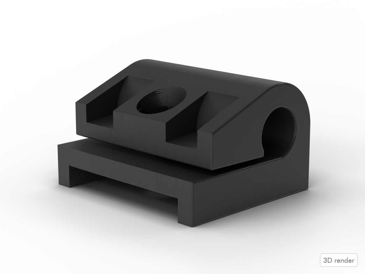 Premier Signia Compatible Tom Mount Shaft Collar, 3D Printed, Black PETG (3D render)