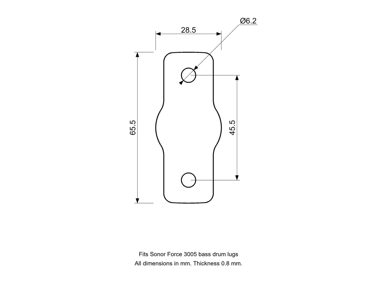 Bass Lug Spacer/Gasket, Sonor Force (3005) Compatible Drum Part Replacement Diagram