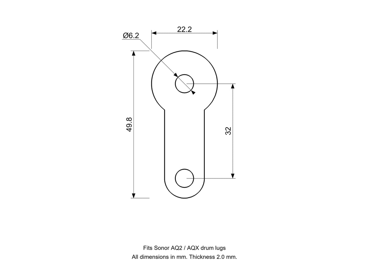 Drum Lug Spacer/Gasket, Sonor AQ2 / AQX Compatible Drum Part Replacement Diagram