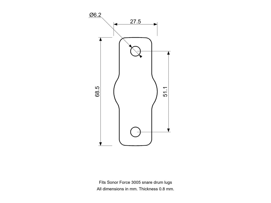 Snare Lug Spacer/Gasket Sonor Force Compatible Drum Part Replacement Diagram