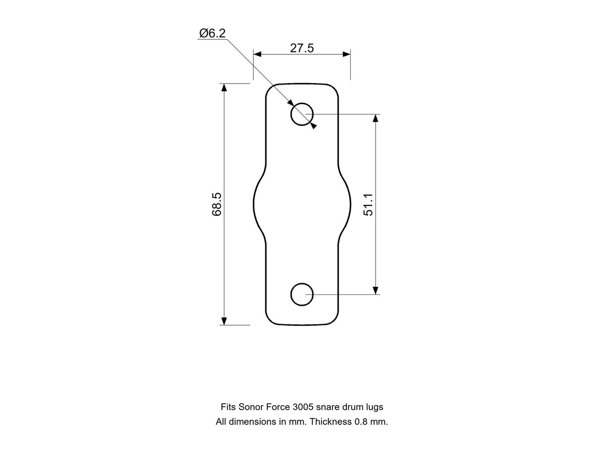 Snare Lug Spacer/Gasket Sonor Force Compatible Drum Part Replacement Diagram