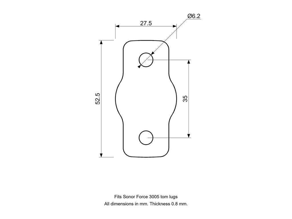 Tom Lug Spacer/Gasket Sonor Force Compatible Drum Part Replacement Diagram