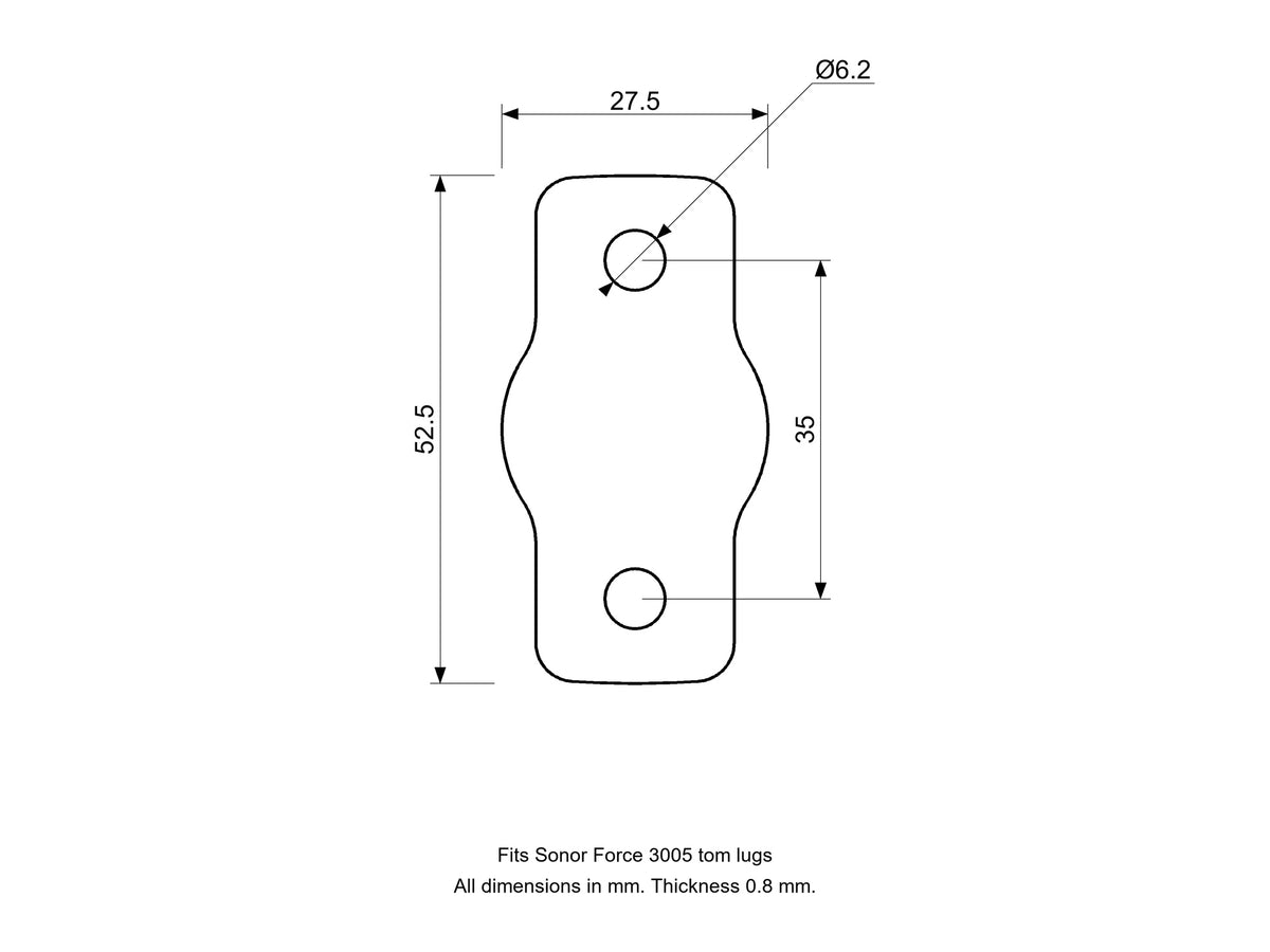Tom Lug Spacer/Gasket Sonor Force Compatible Drum Part Replacement Diagram