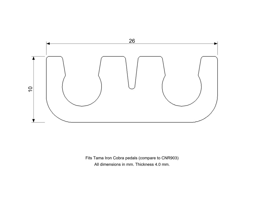 Tama Iron Cobra Pedal Compatible Bolt Stopper, 3D-Printed in Black TPU (CNR903) Diagram