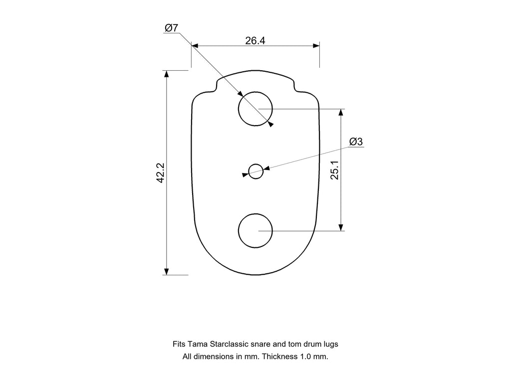 Snare/Tom Lug Spacer/Gasket, Tama Starclassic Compatible Drum Part Replacement Diagram