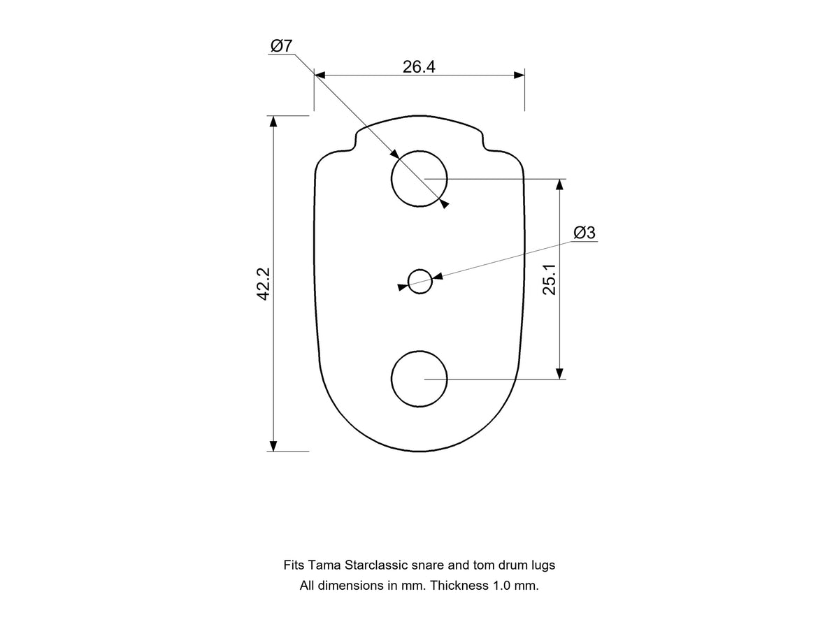Snare/Tom Lug Spacer/Gasket, Tama Starclassic Compatible Drum Part Replacement Diagram