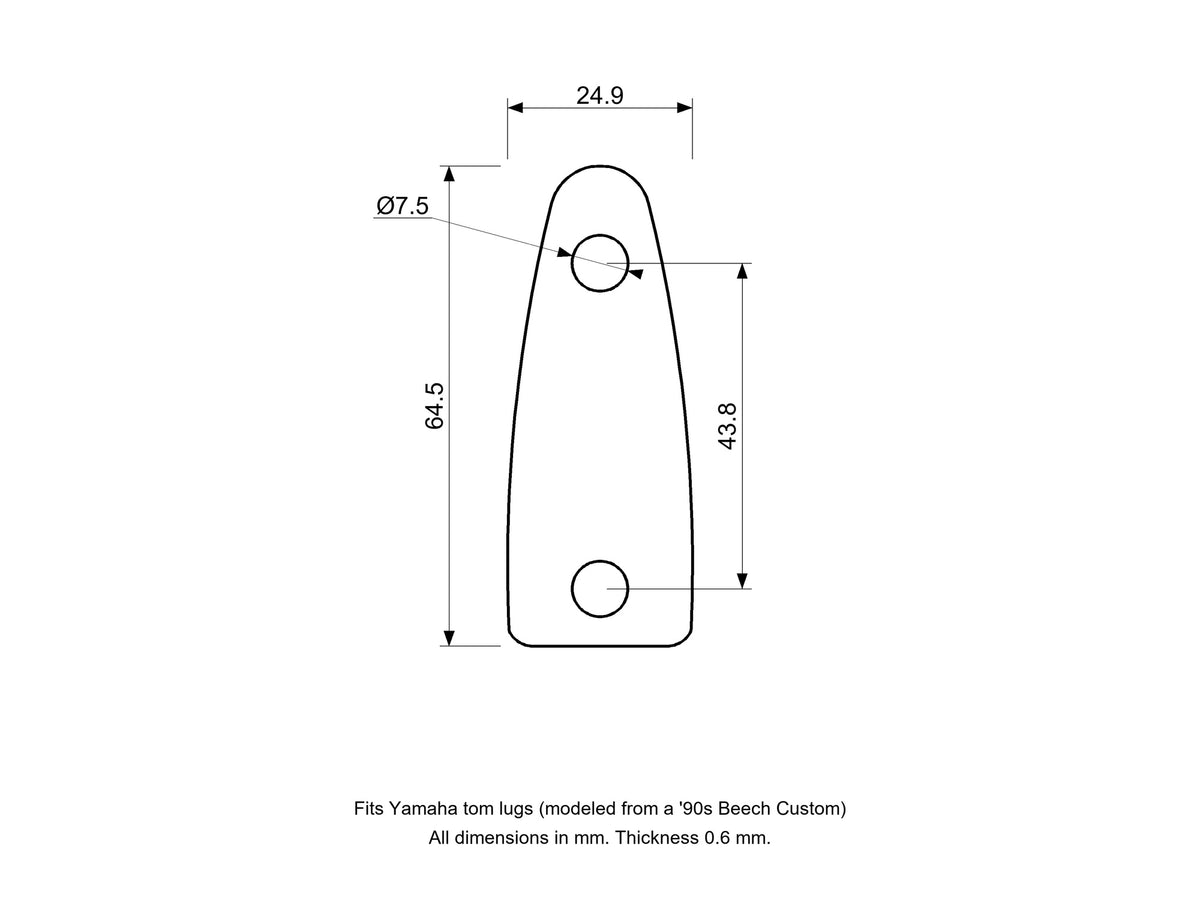 Tom Lug Spacer/Gasket, Yamaha Compatible Drum Part Replacement Diagram