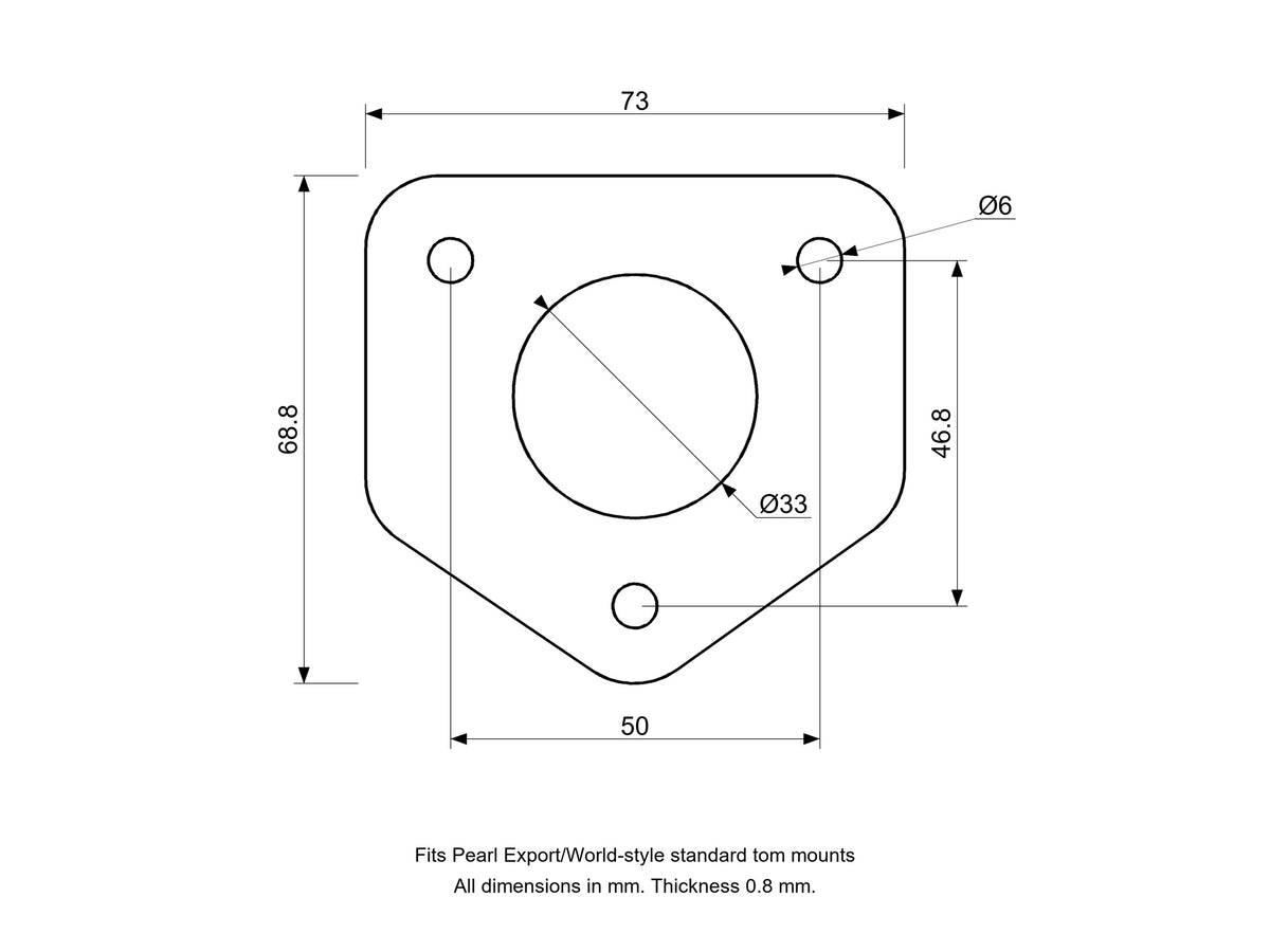 Tom Mount Spacer - Pearl Compatible Drum Part Replacement (Export/World-Style) Diagram