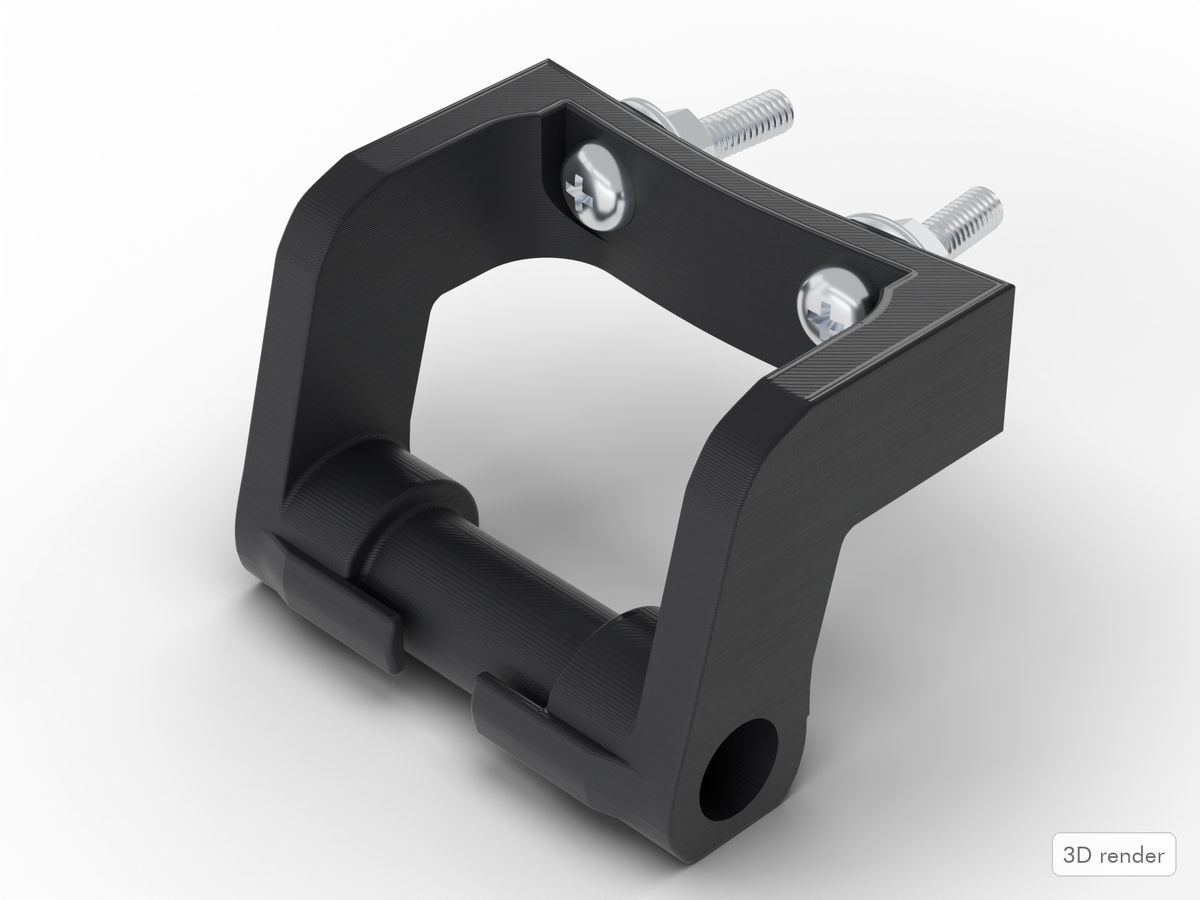 Yamaha Compatible Vintage Snare Bridge, 3D Printed Replacement, Black PETG (3D render)