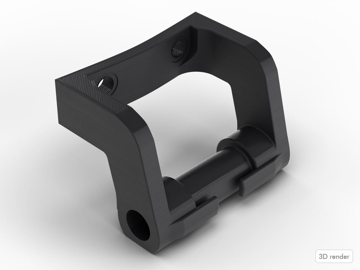 Yamaha Compatible Vintage Snare Bridge, 3D Printed Replacement, Black PETG (3D render)