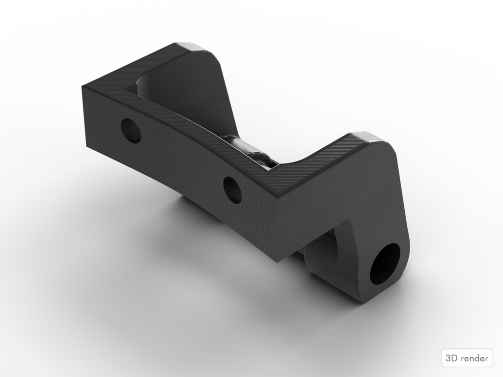 Yamaha Compatible Vintage Snare Bridge, 3D Printed Replacement, Black PETG (3D render)