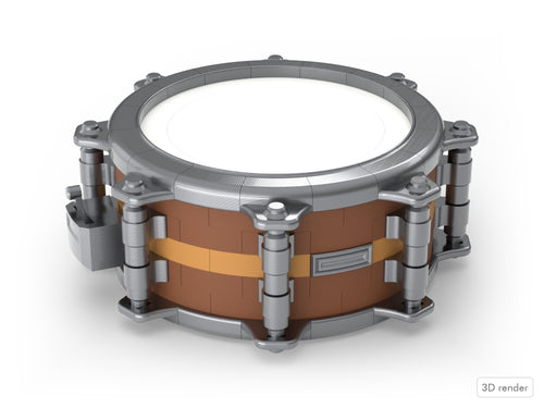 Beat Blokz - 1/4 Scale Snare Drum - Kit - 3D render of the assembled 1/4 scale snare drum