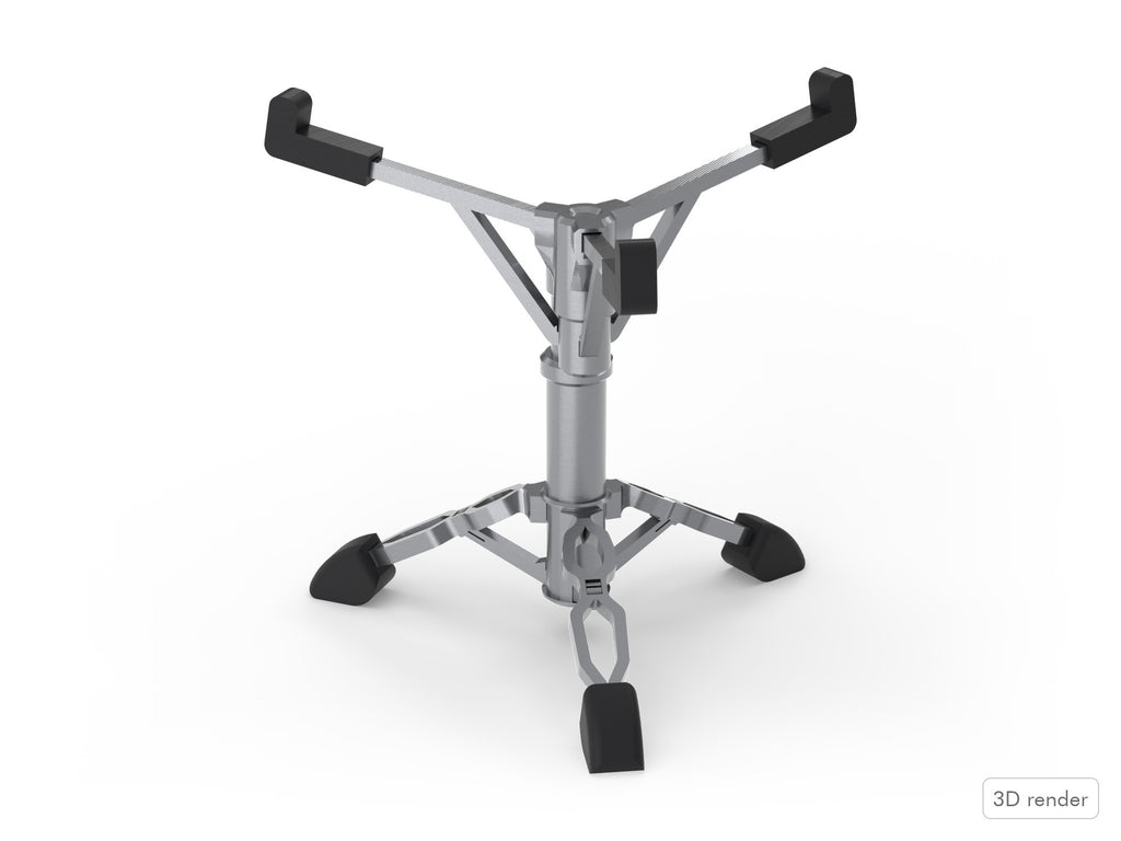 Beat Blokz - Snare Stand- Kit - 3D render of the assembled 1/4 scale snare stand