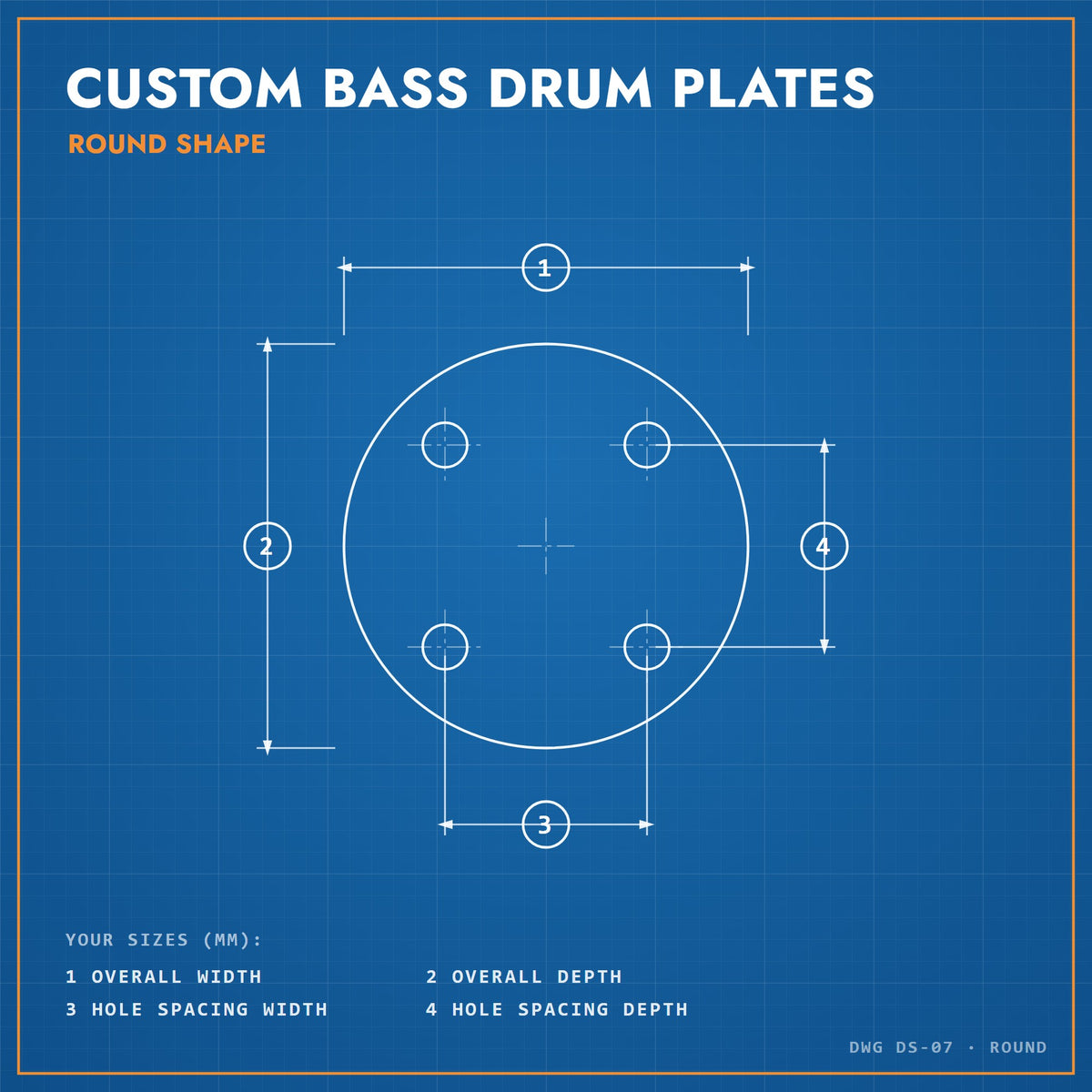 Custom Bass Drum Plates: round