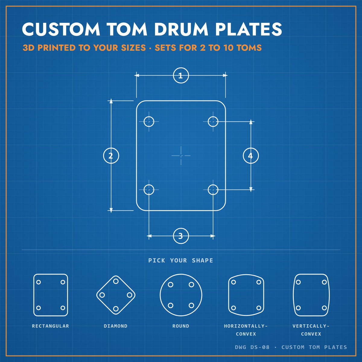 Custom Tom Drum Plates: main