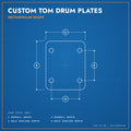 Custom Tom Drum Plates: rectangular