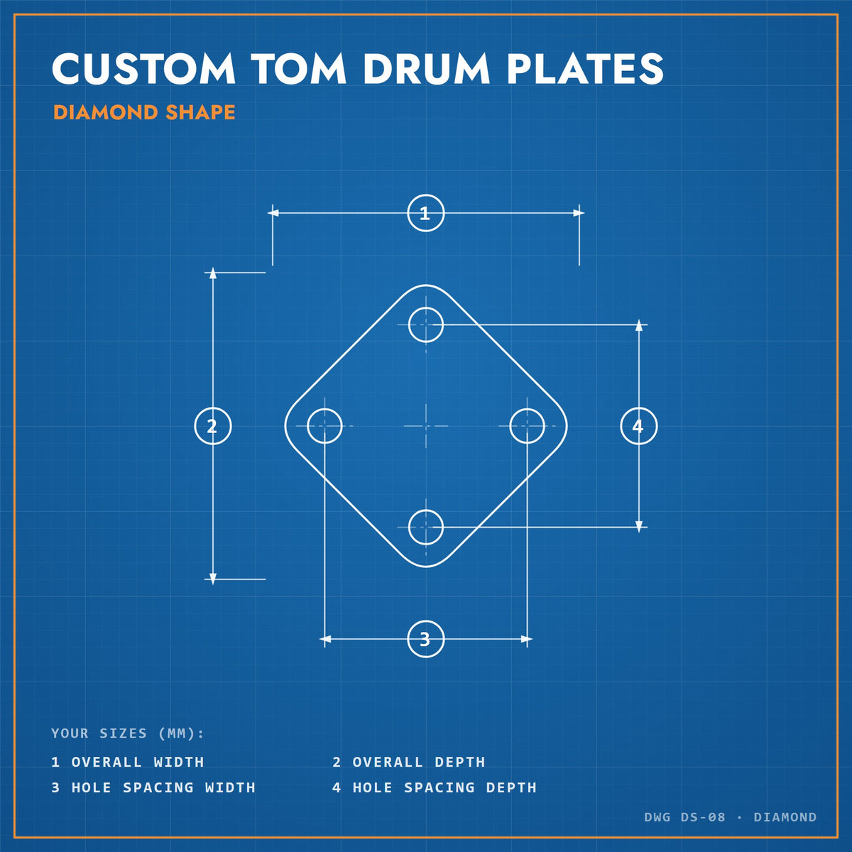 Custom Tom Drum Plates: diamond
