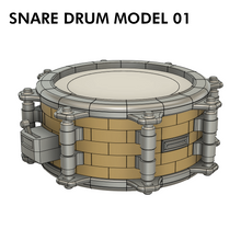 Load image into Gallery viewer, Beat Blokz - Buildable Snare Drum Model + Stand (1:4) STL FILES DIGITAL DOWNLOAD
