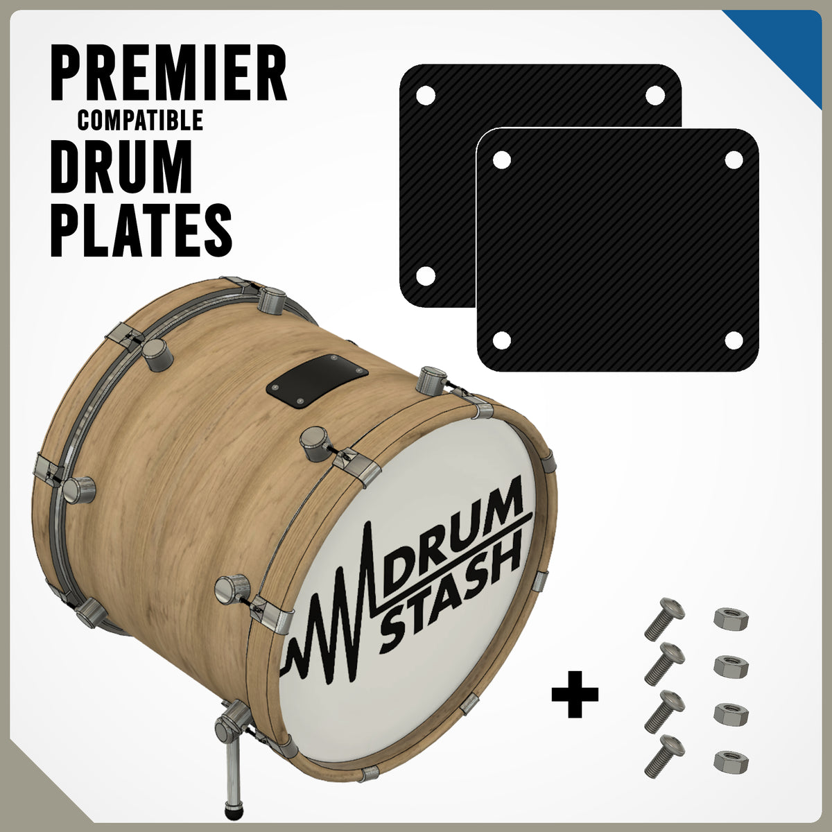 Premier APK, XPK Compatible Bass Drum Masking Plate, 3D printed drum part - photo 1